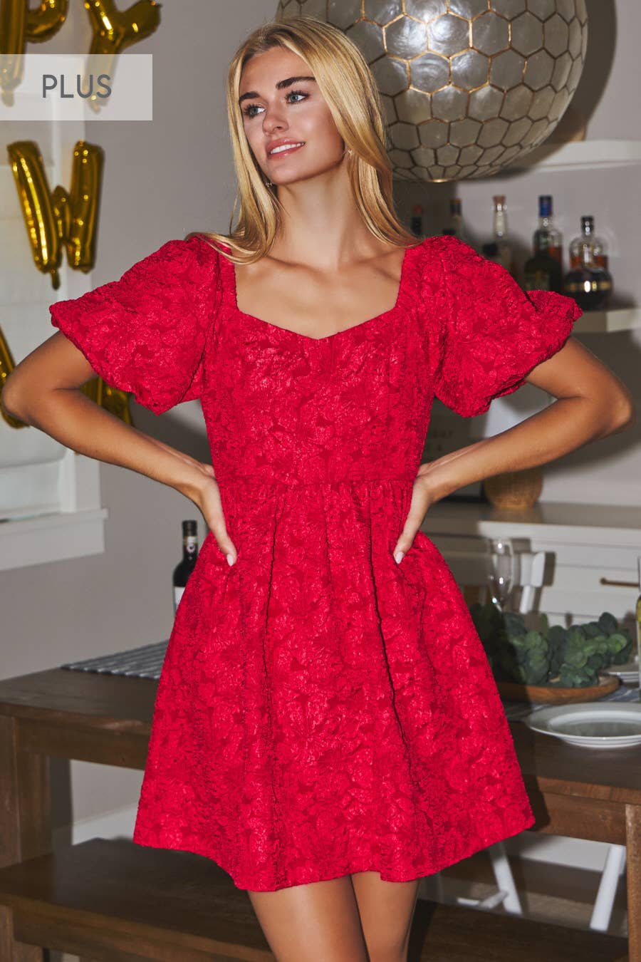 Jenni Jacquard Baby Doll Dress