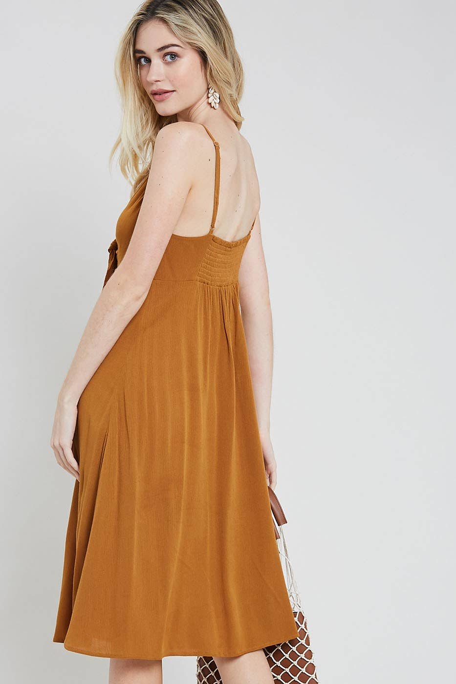 Front Tie Button down Dress