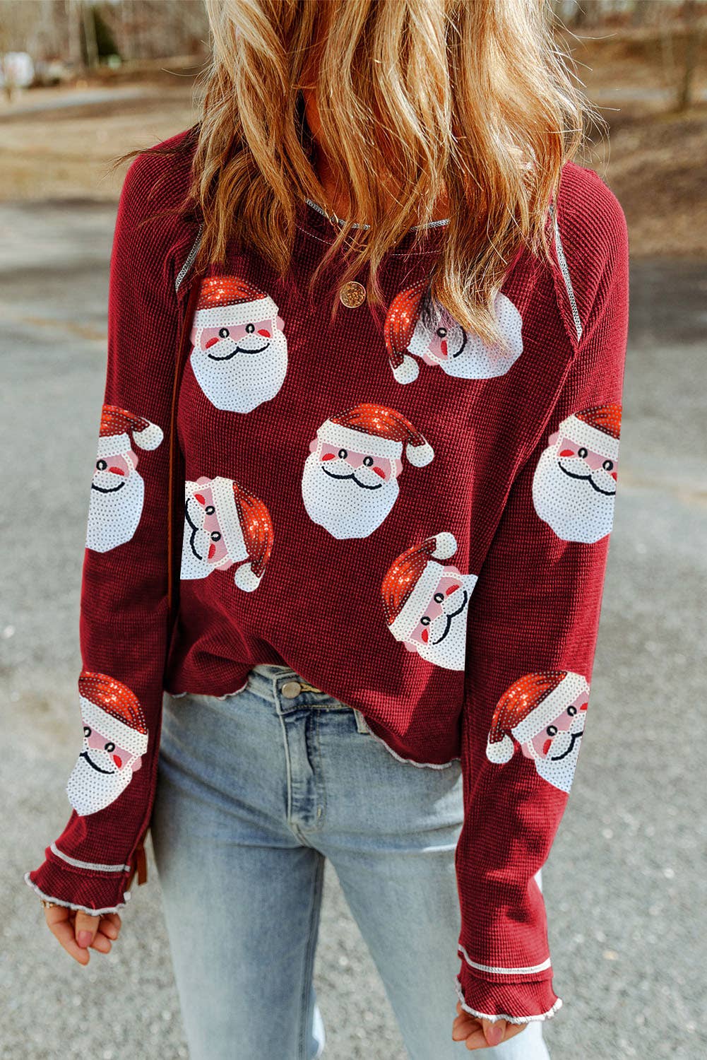 Sequin Santa Claus Long Sleeve