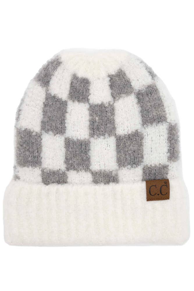 Checkered Pattern Beanie