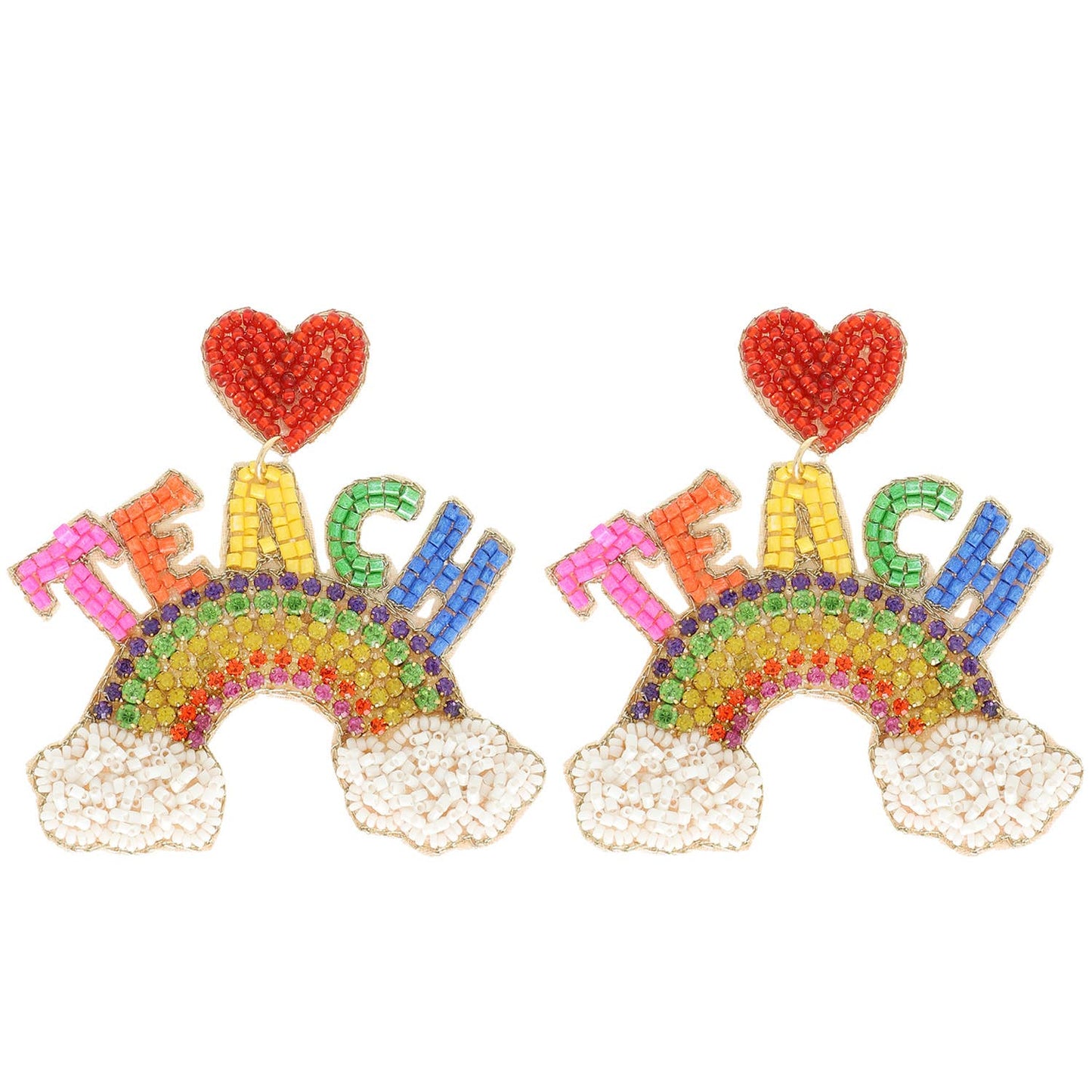 School Teacher Rainbow Post Earrings