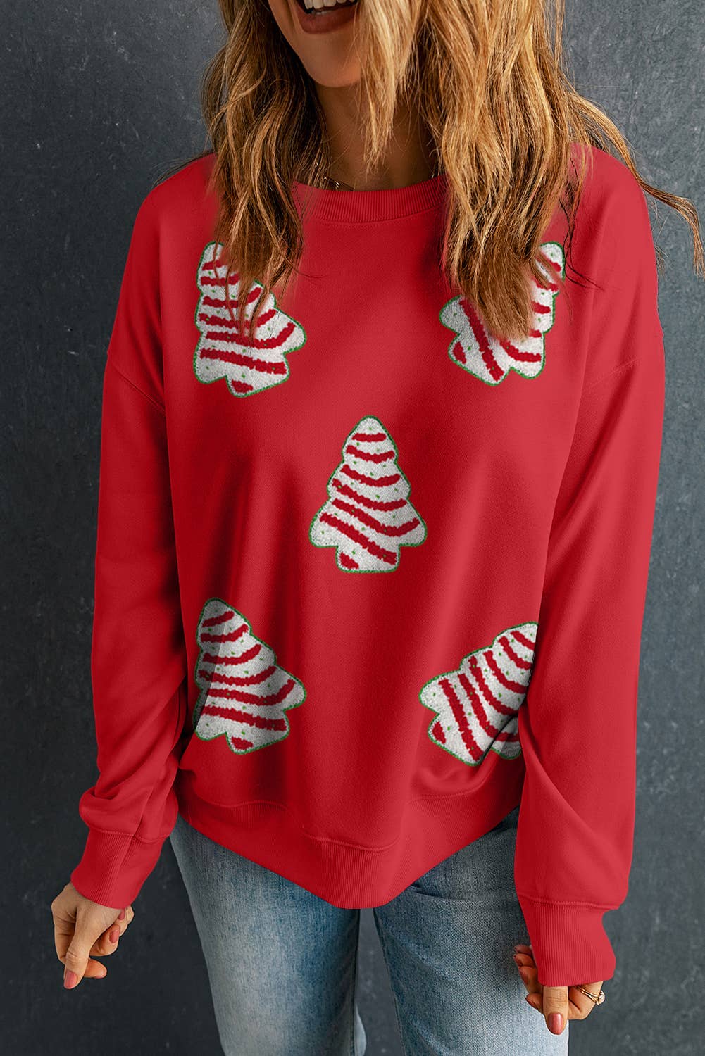 Christmas Tree Cake Patch Pullover