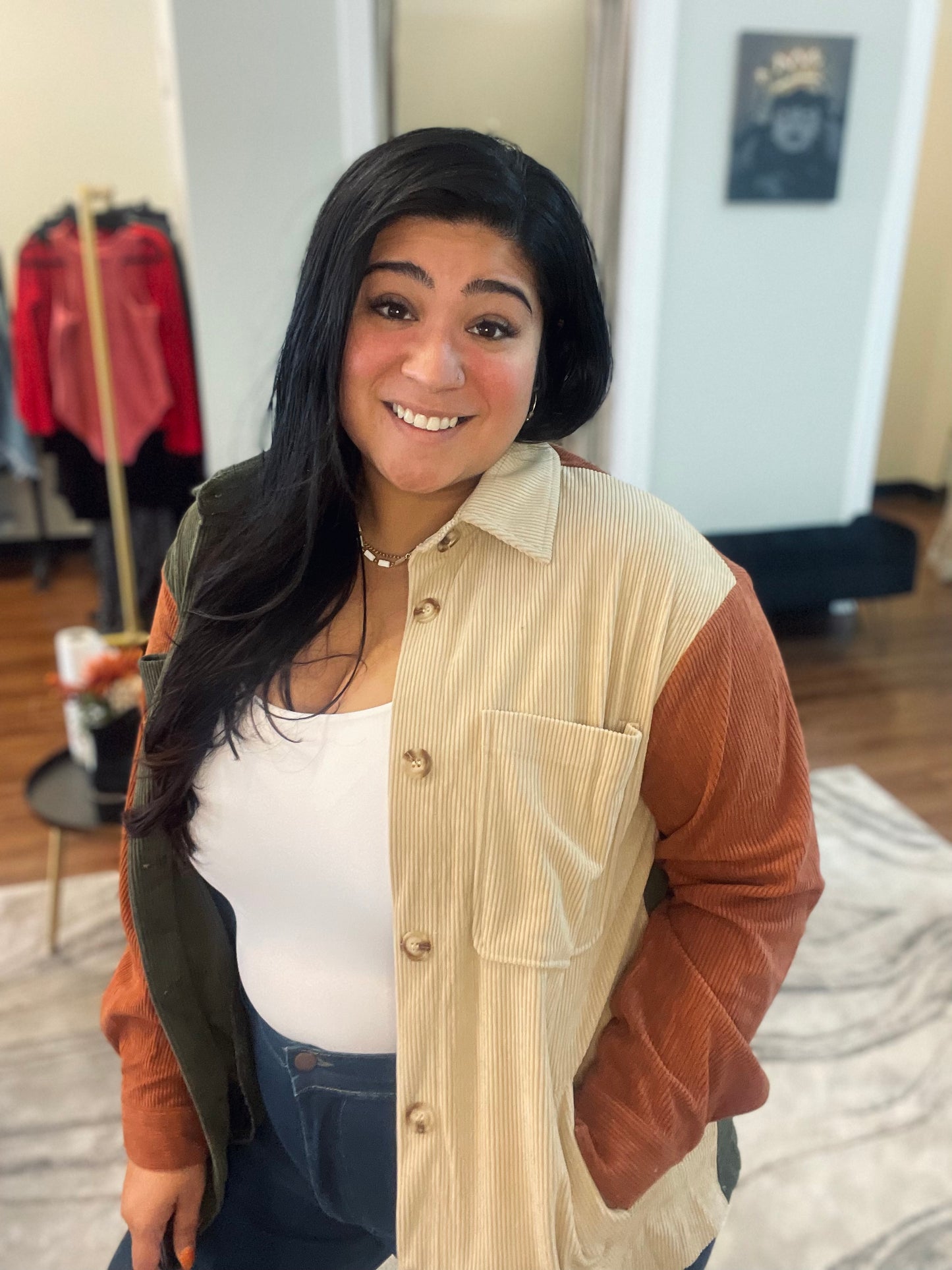 Fall Colorblock Button-down