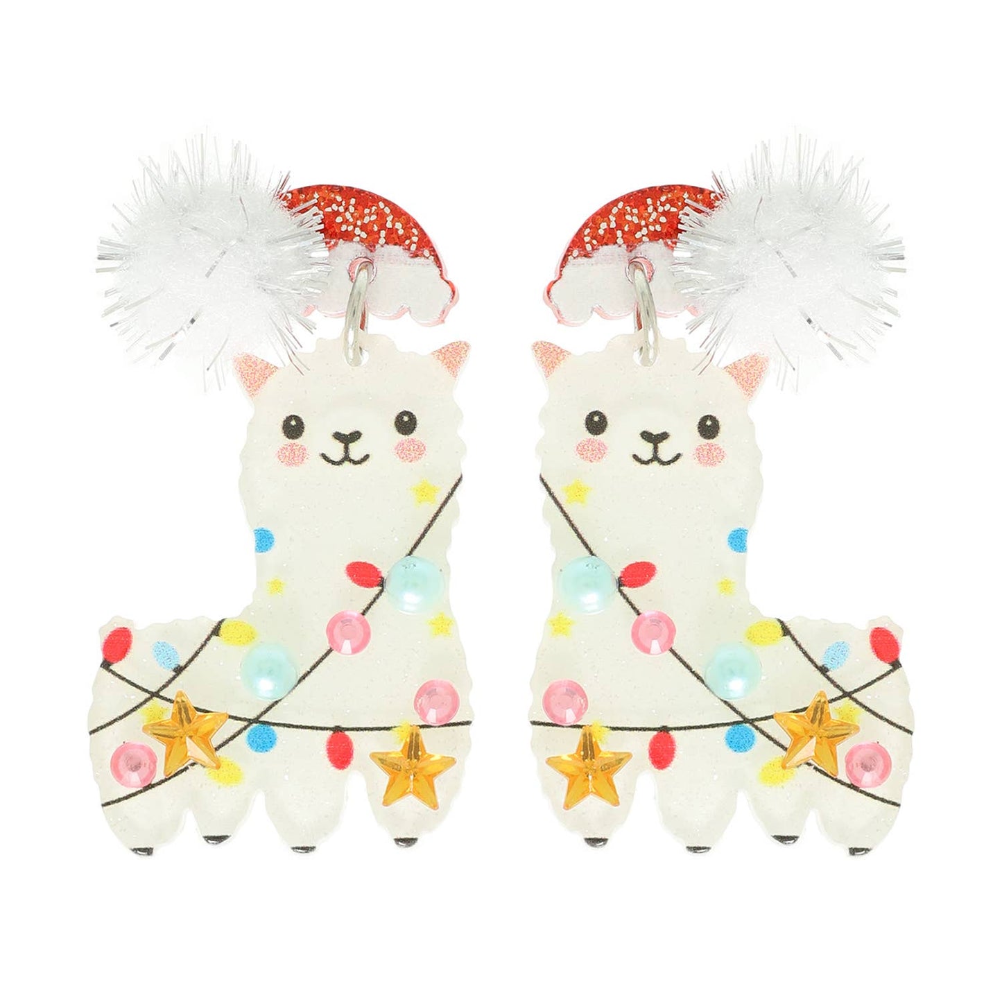 Christmas Tangled Llama Acrylic Earrings