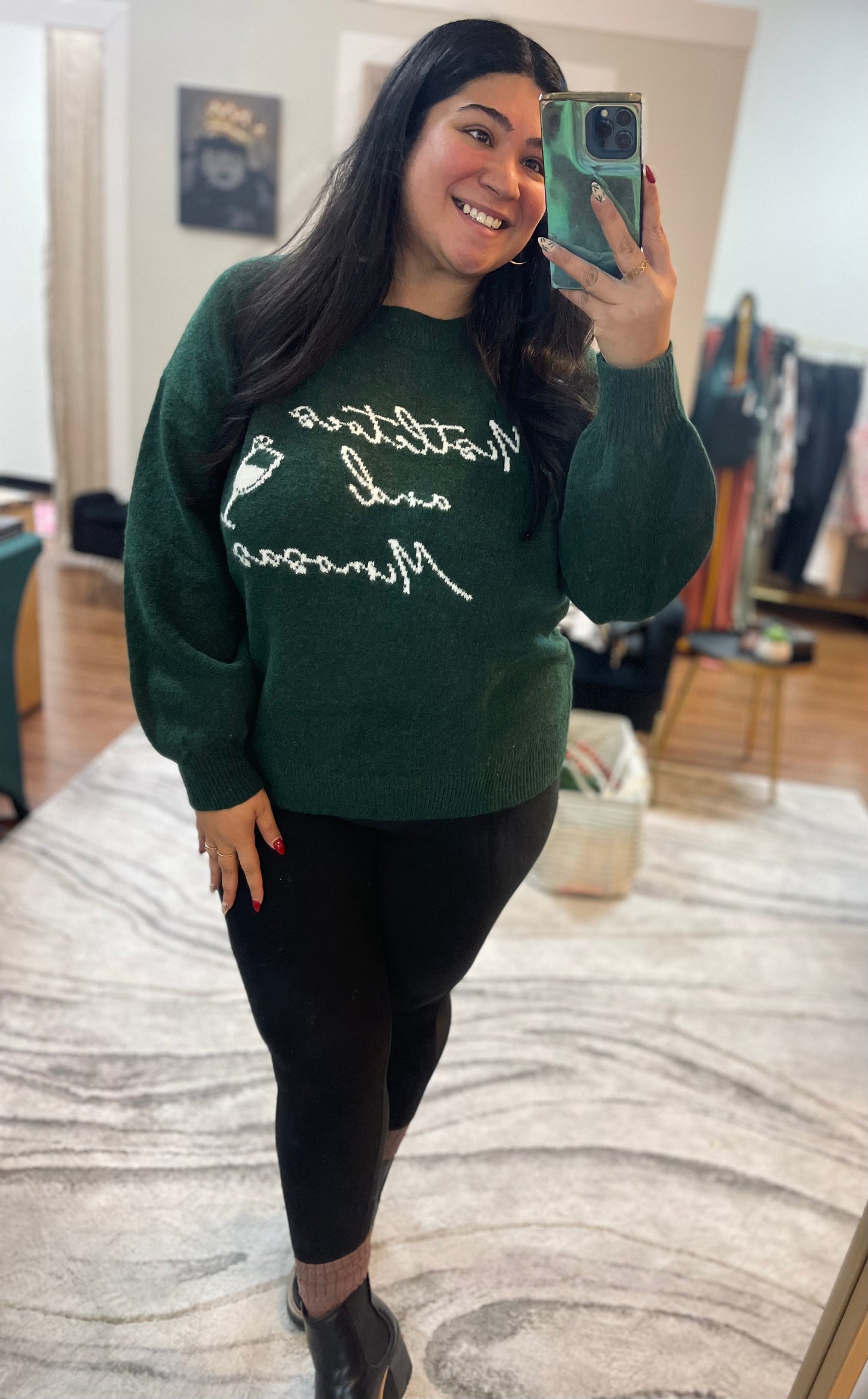 Mimosas & Mistletoe Sweater