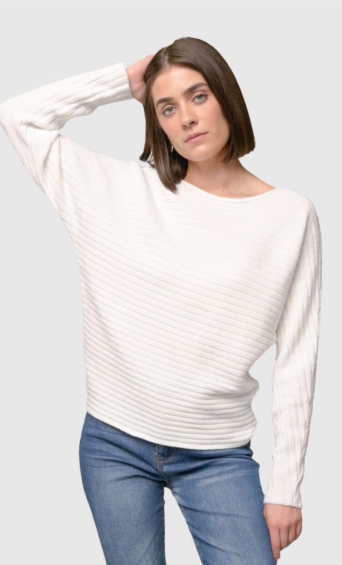 Ribbed Winter White Sweater