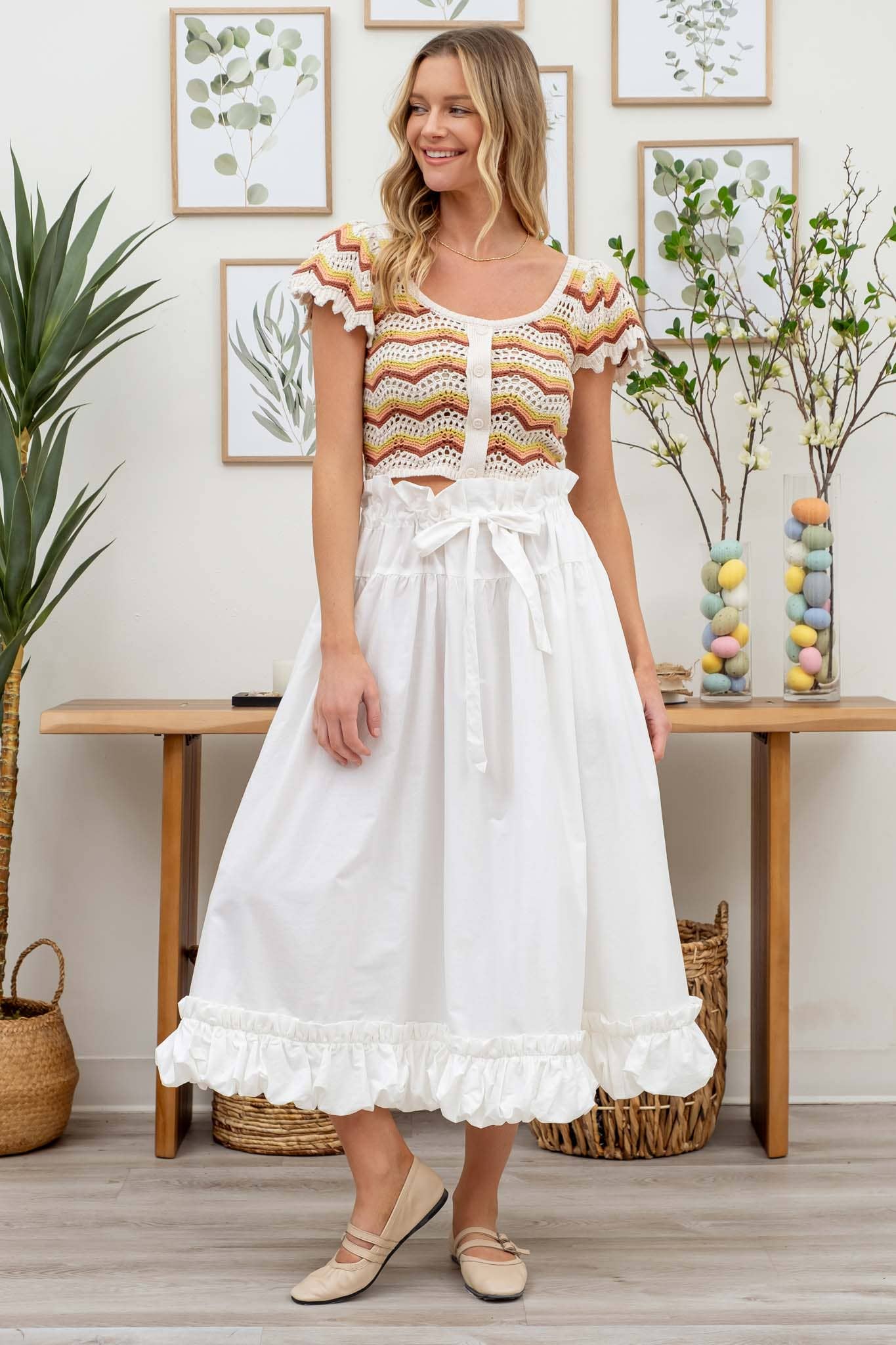 Sienna Multi Chevron Crochet Top