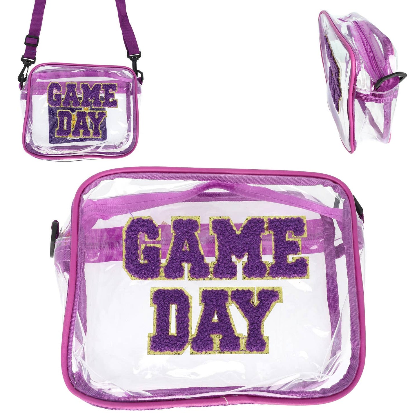 Game Day Clear Transparent Crossbody Bag : Red