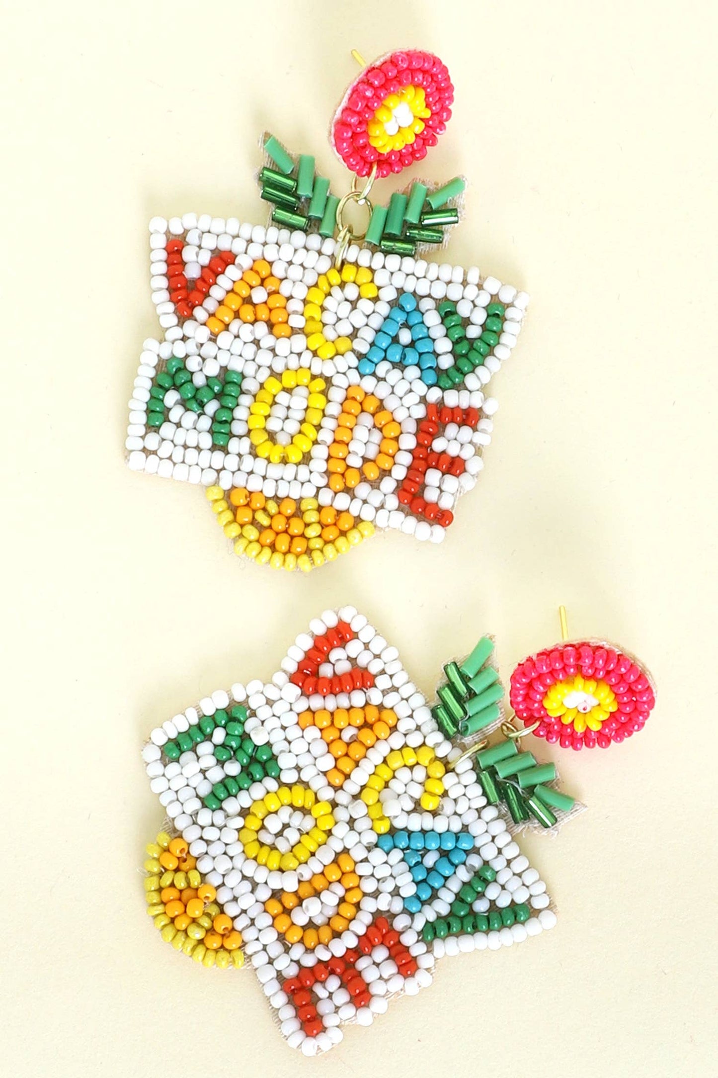 Seed Beaded Vacay Mode w/ Flower Dangle Earrings