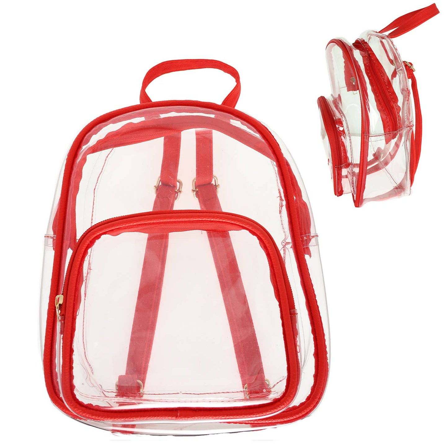 Clear Transparent Stadium Approved Backpack : Orange