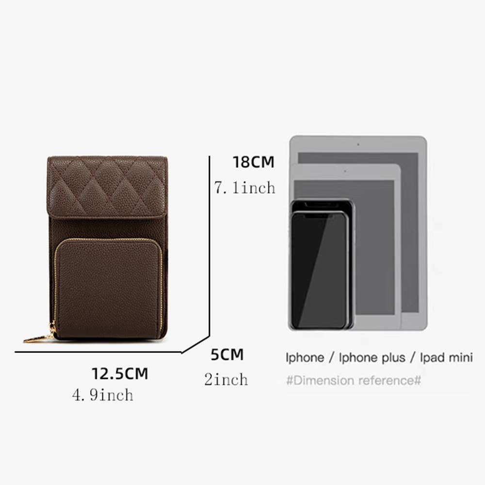 Wide Shoulder Strap Crossbody Bag: Brown