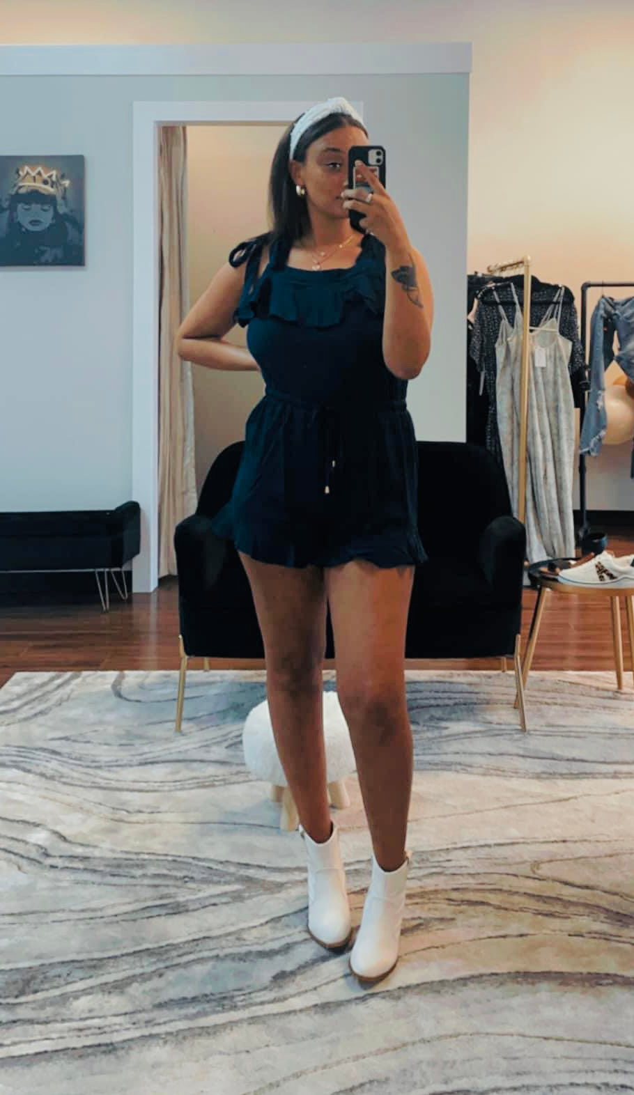 Summer Blues Ruffle Romper