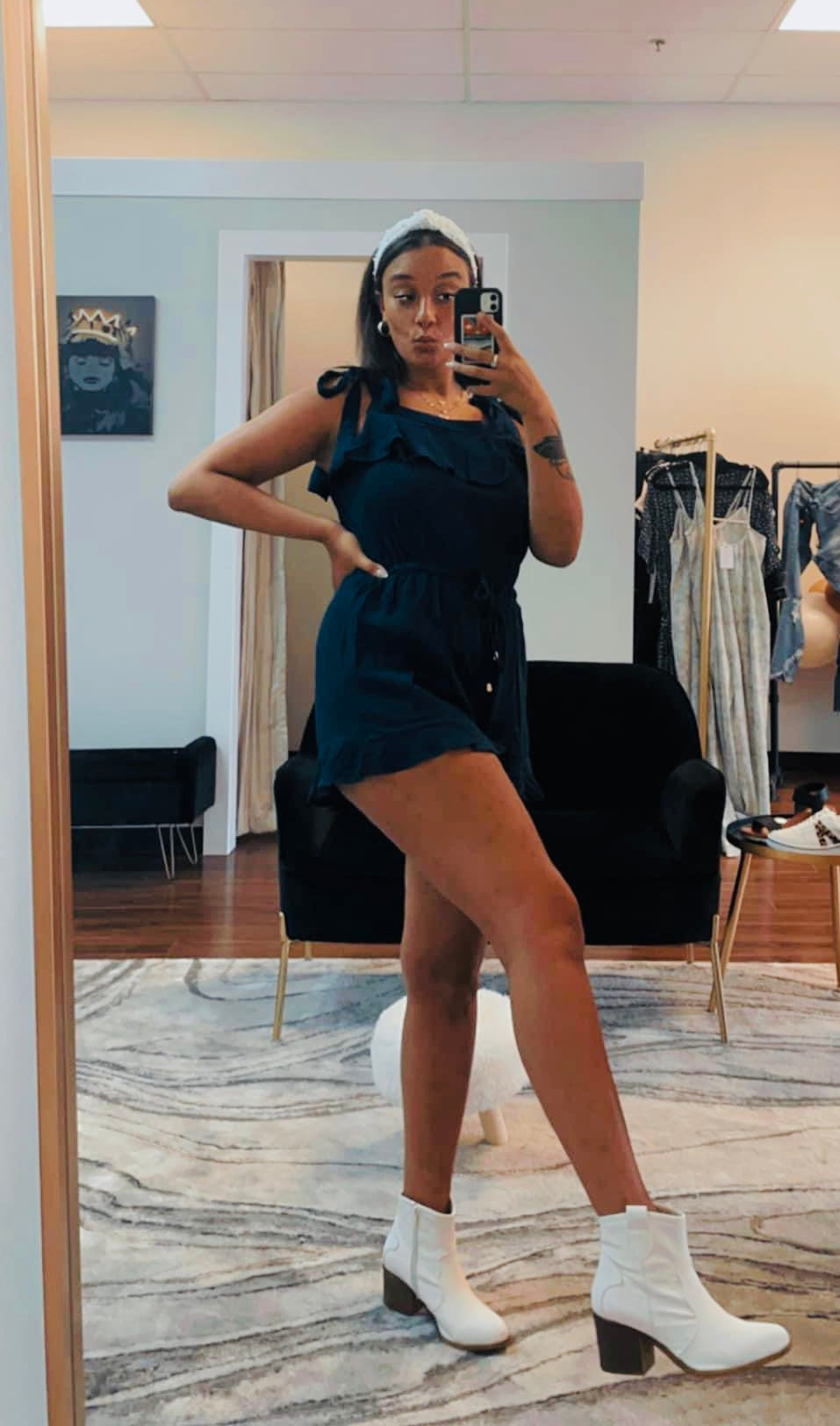 Summer Blues Ruffle Romper