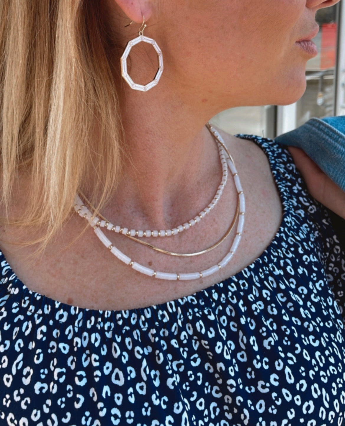 White Beaded Necklace