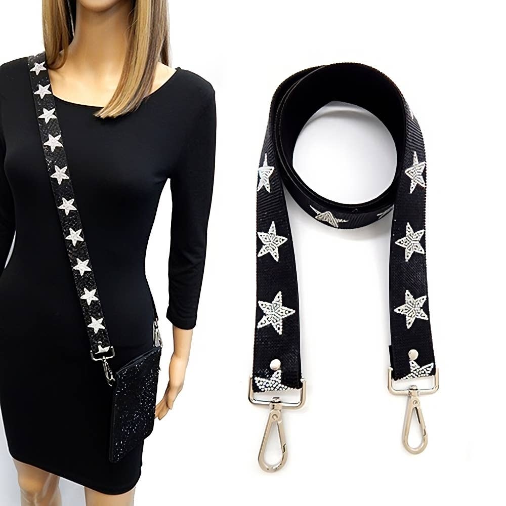 Star Rhinestone Patch Bag Strap