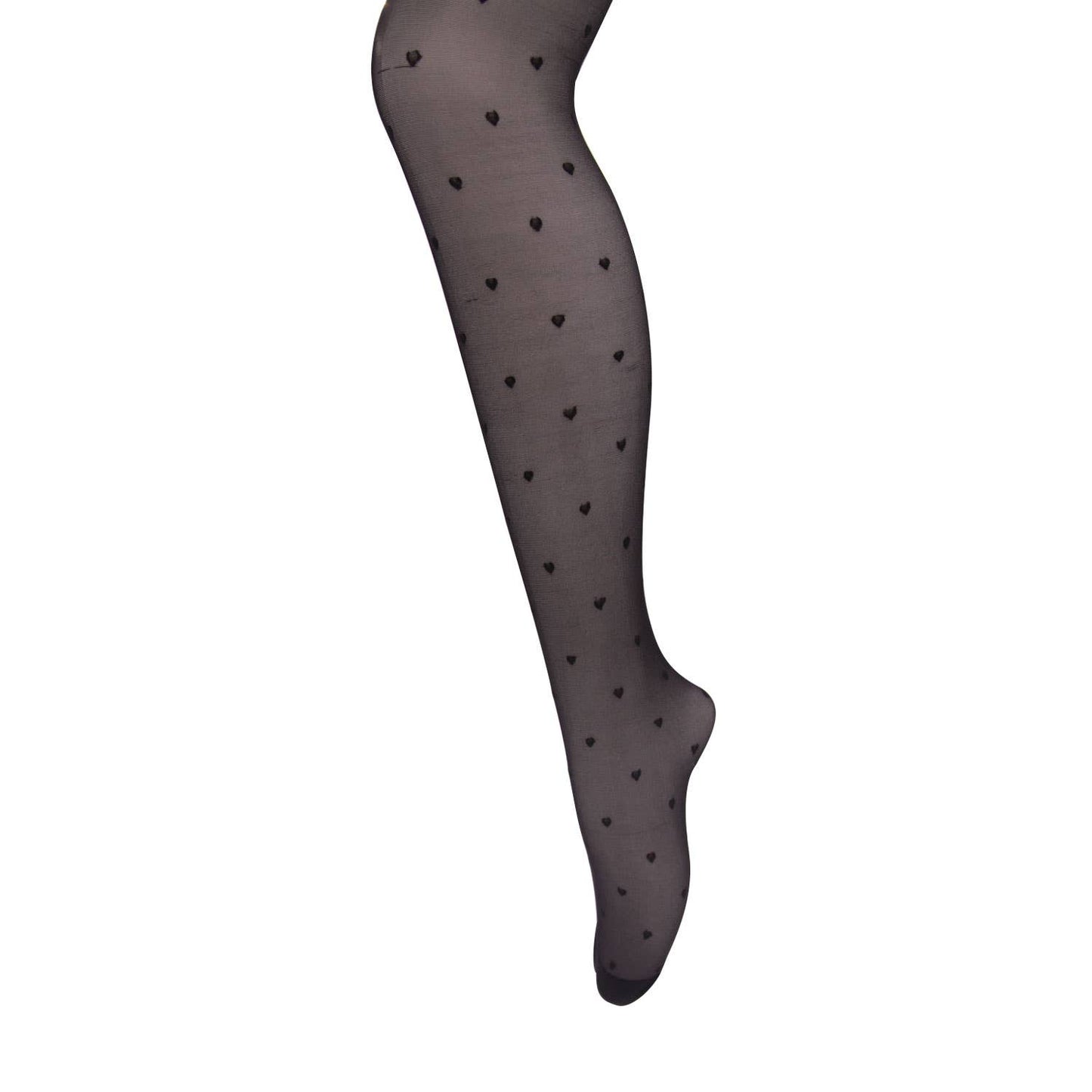 Heart Dot Black Sheer Tights Pantyhose Fishnet Stocking