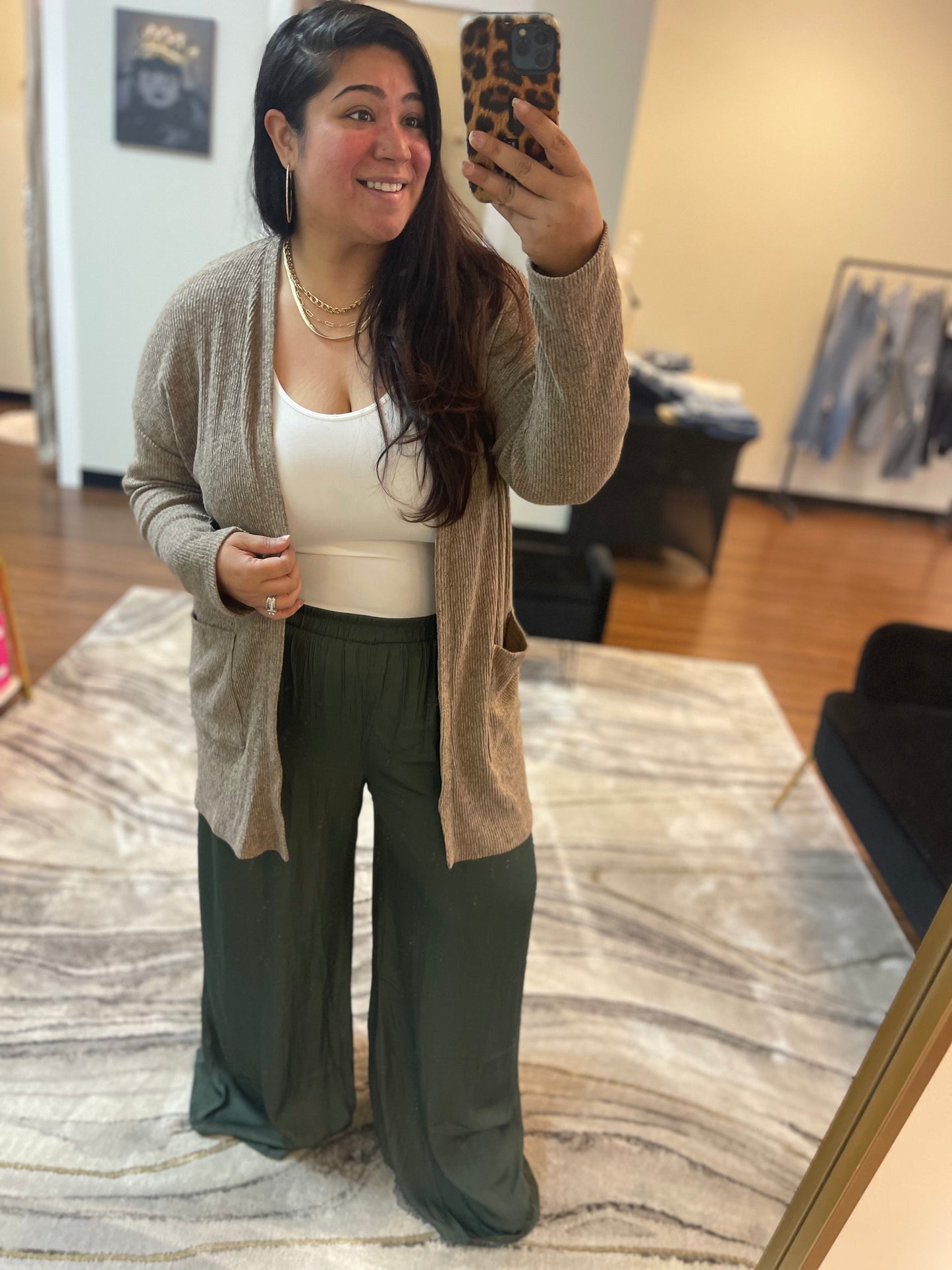 Retro shine palazzo pants