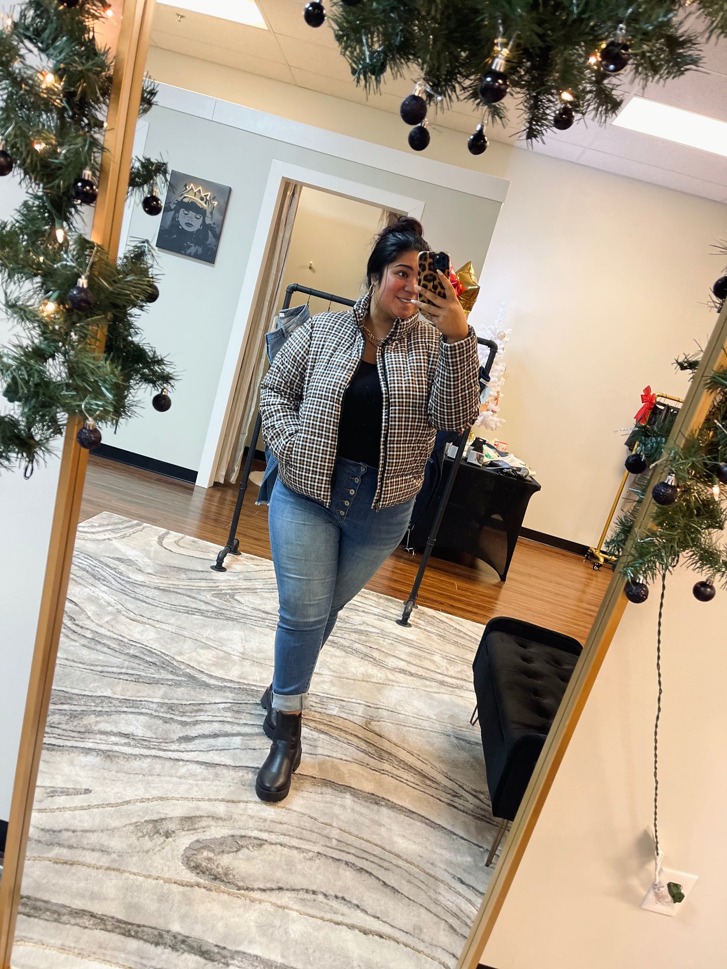 Better Than Ever Plaid Puffer Jacket