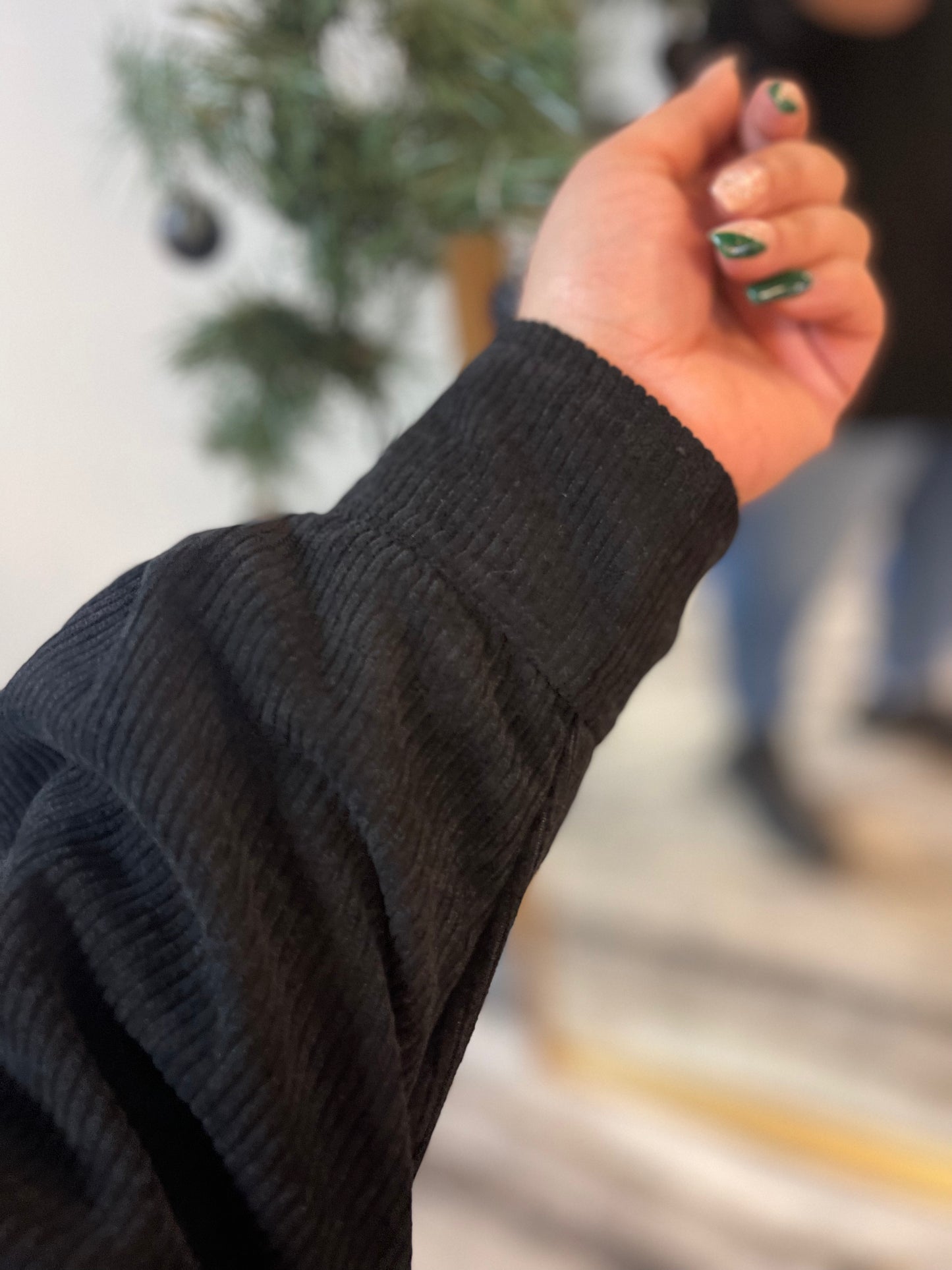 Perfect Day Lightweight Black Corduroy Shacket