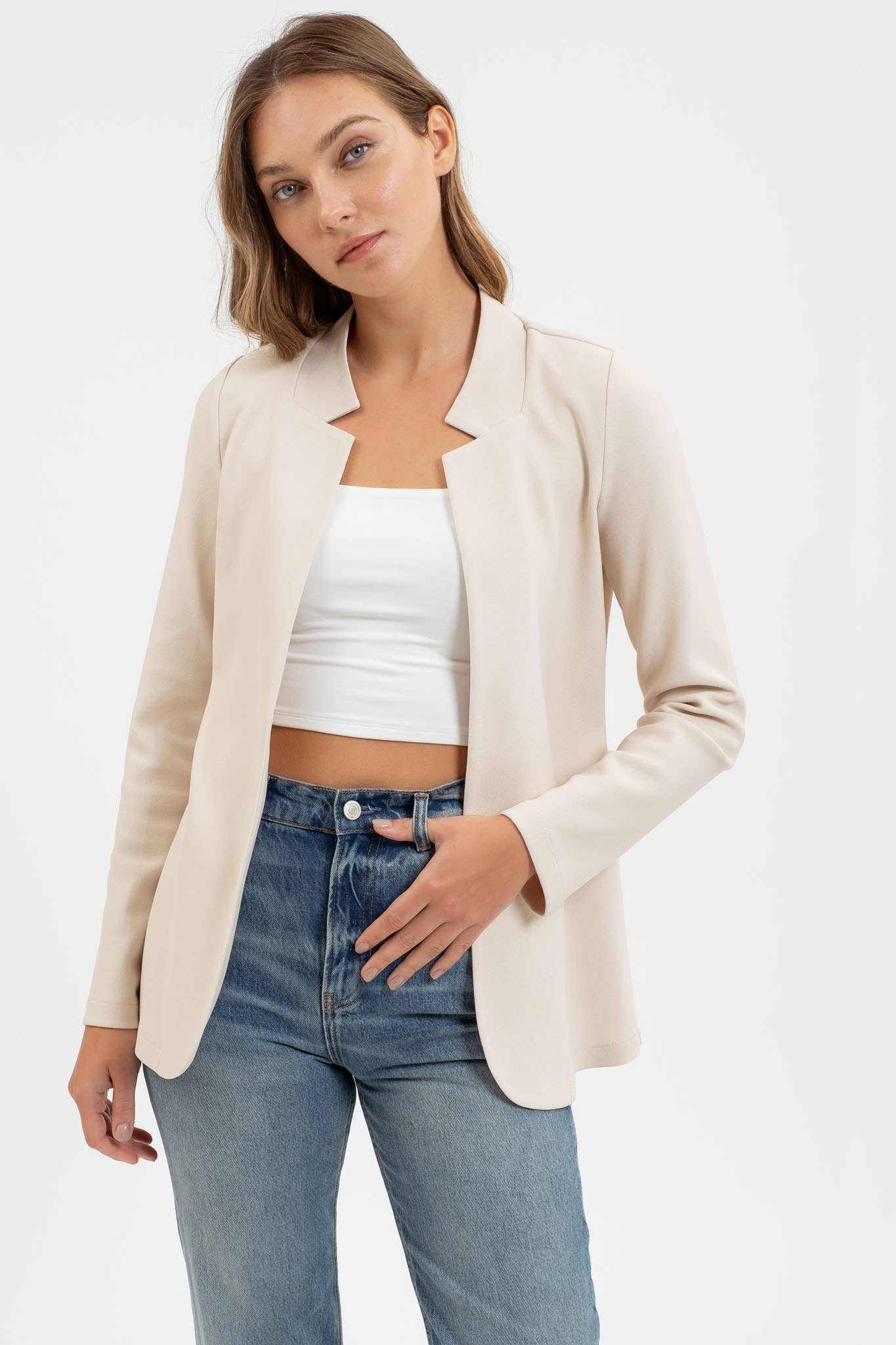 Sassy Notch Collar Blazer Jacket