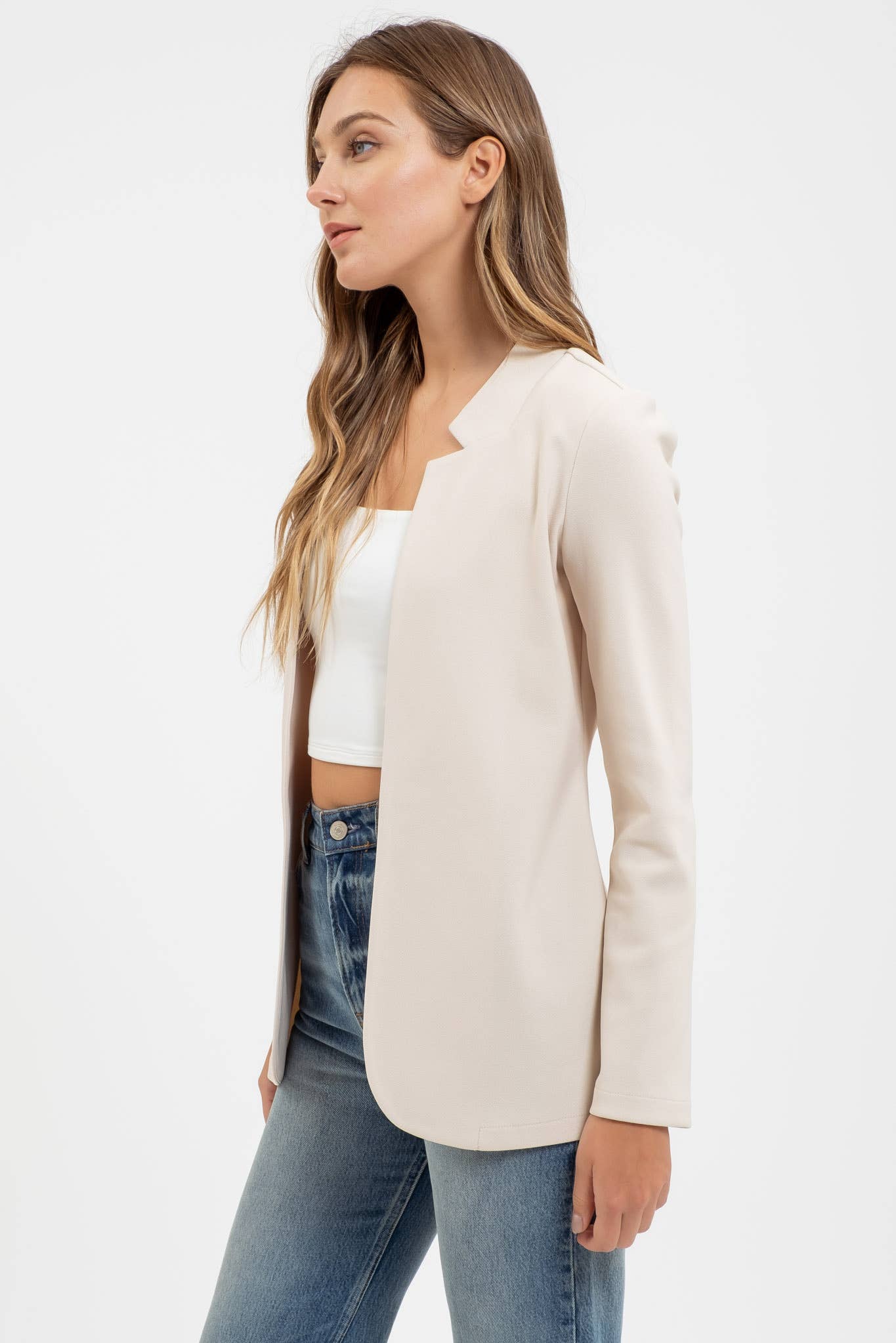 Sassy Notch Collar Blazer Jacket
