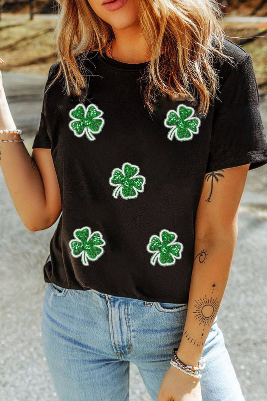 Four Leaf Clover Sequin Tee