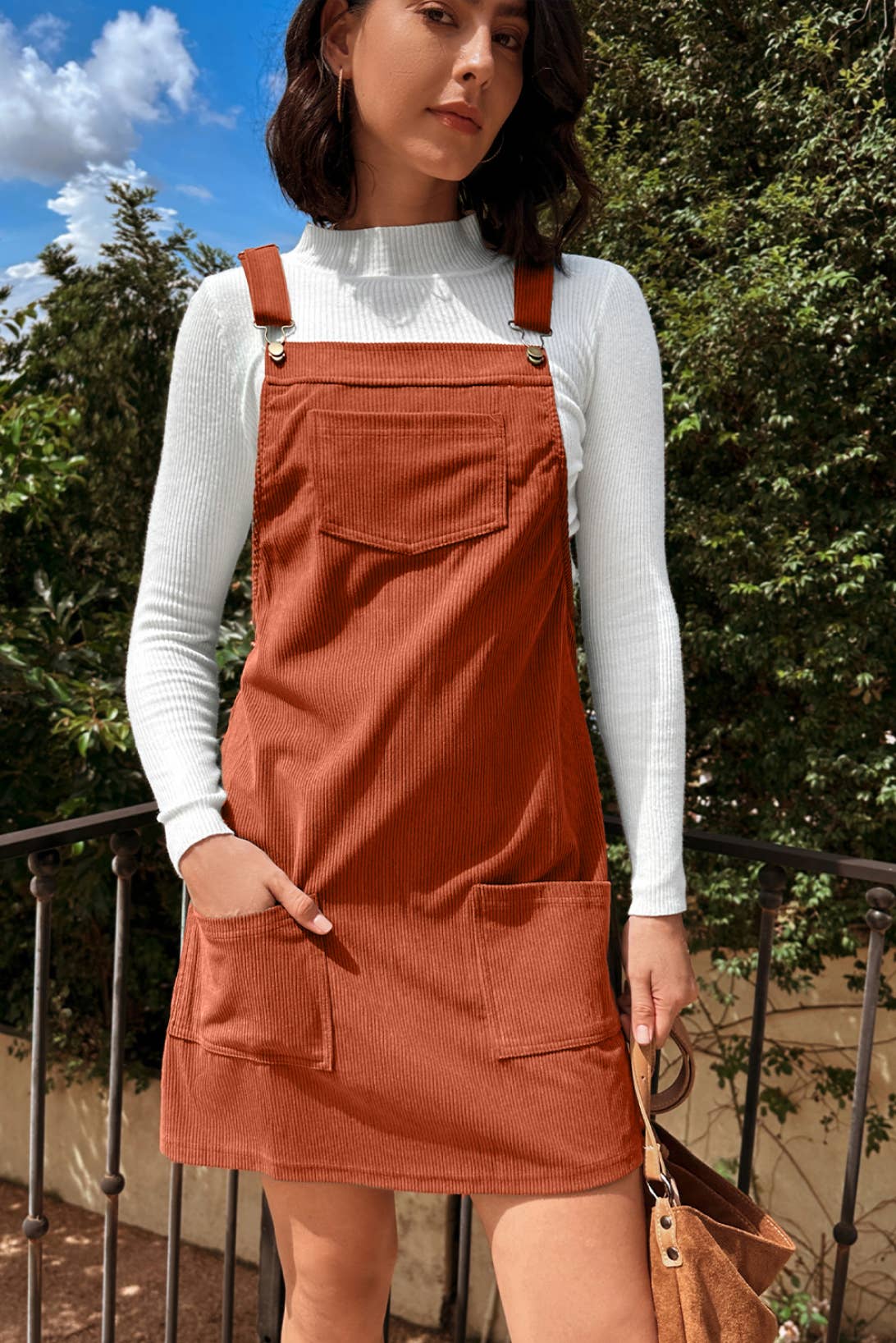 Sleeveless Corduroy Overall Dress – Chic & Honey Boutique