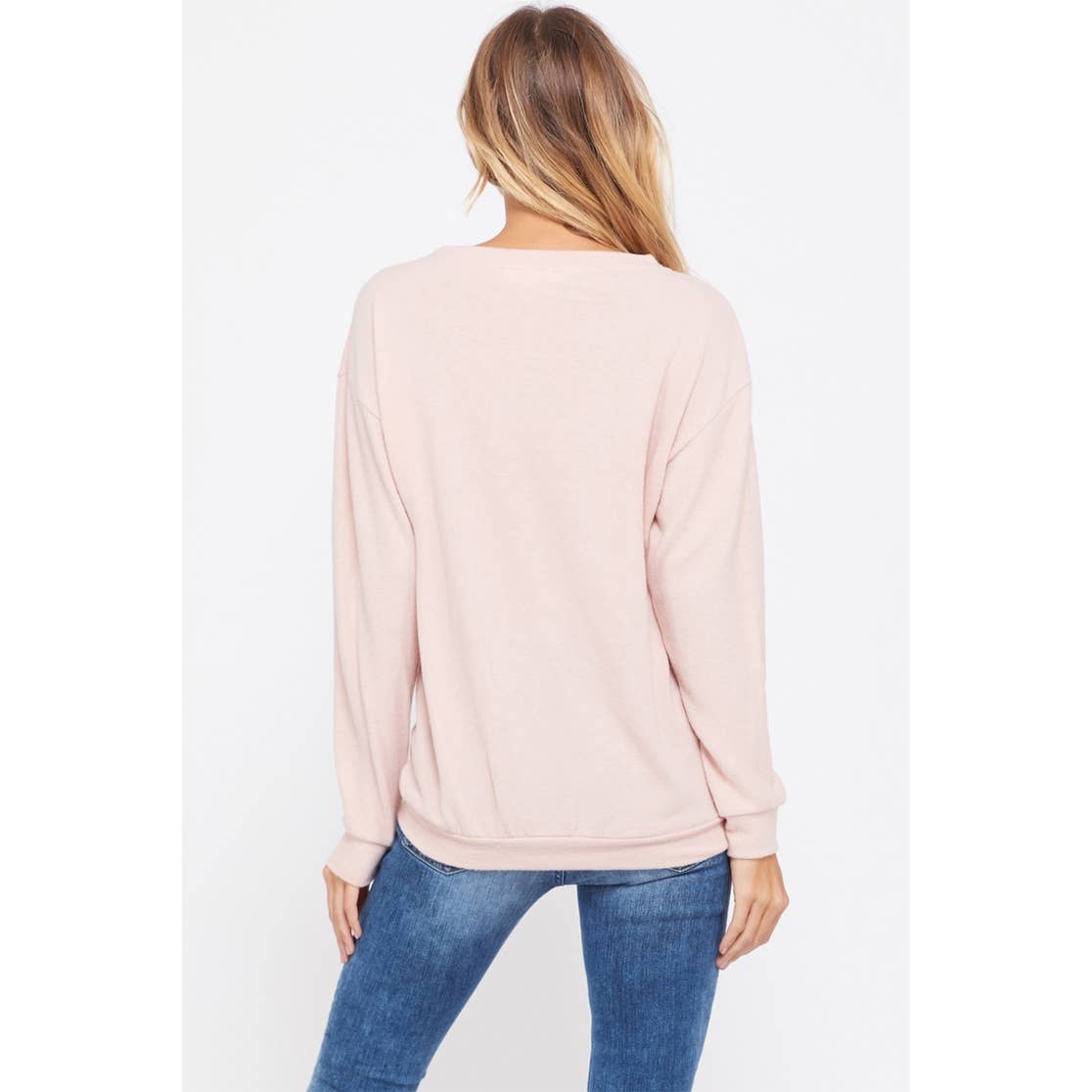 Merry glitter print long sleeve soft long sleeve
