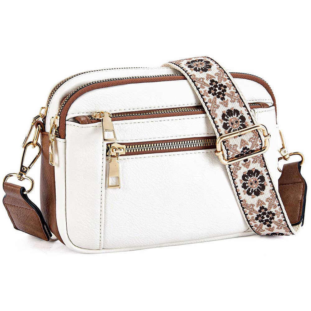 Multi Functional Zipper Crossbody Bag: Black / Medium
