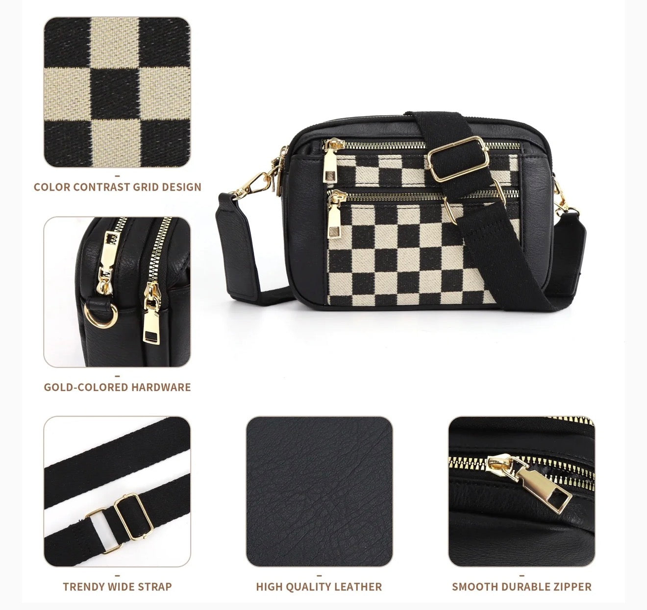 Chic Checker Crossbody