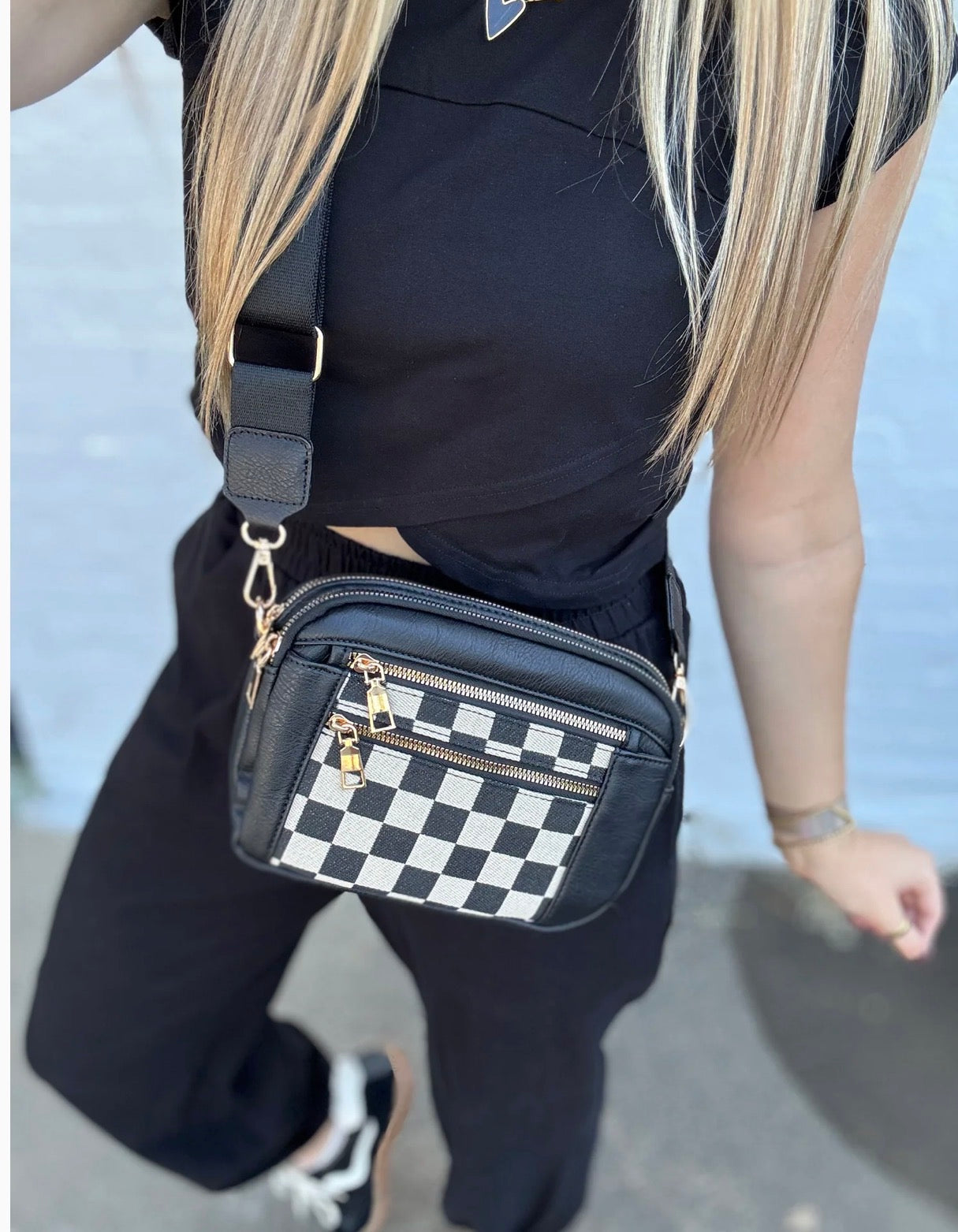 Chic Checker Crossbody