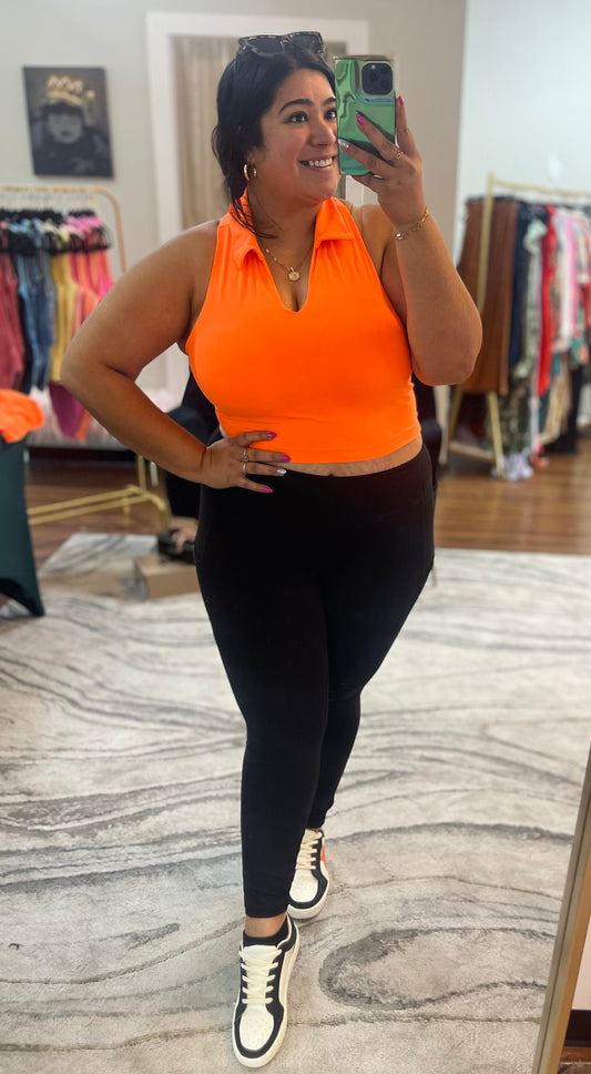 Collared v-neck Top