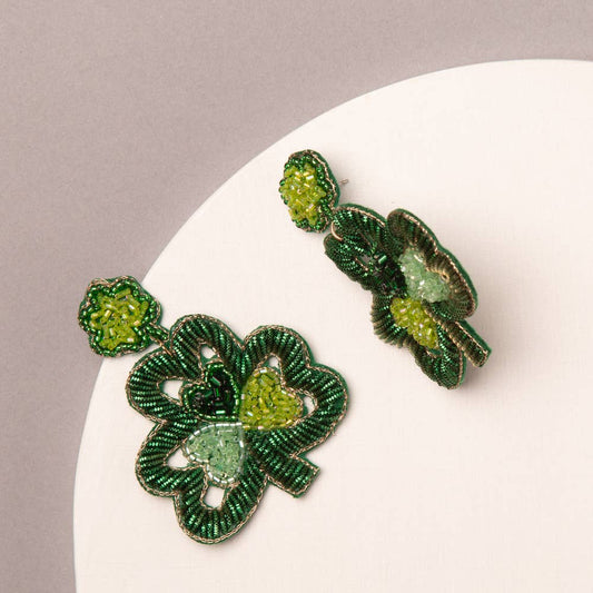 St.Patricks Shamrock Post Earrings