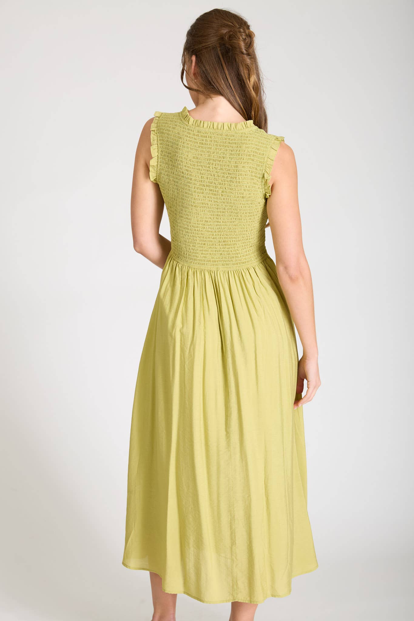 Whisper Ruffle Sweetheart Smocked Dress