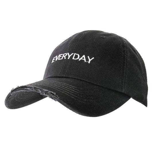 Everyday Vintage Distressed Basic Cap: Black