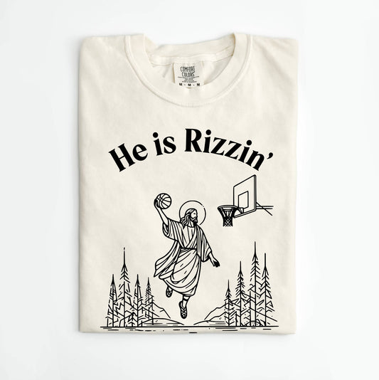 He is Rizzin Easter Tee (Ivory) He is Risen, Easter Shirt
