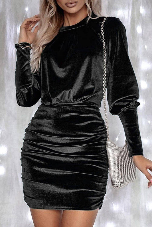 Vera Puff Sleeve Holiday Dress