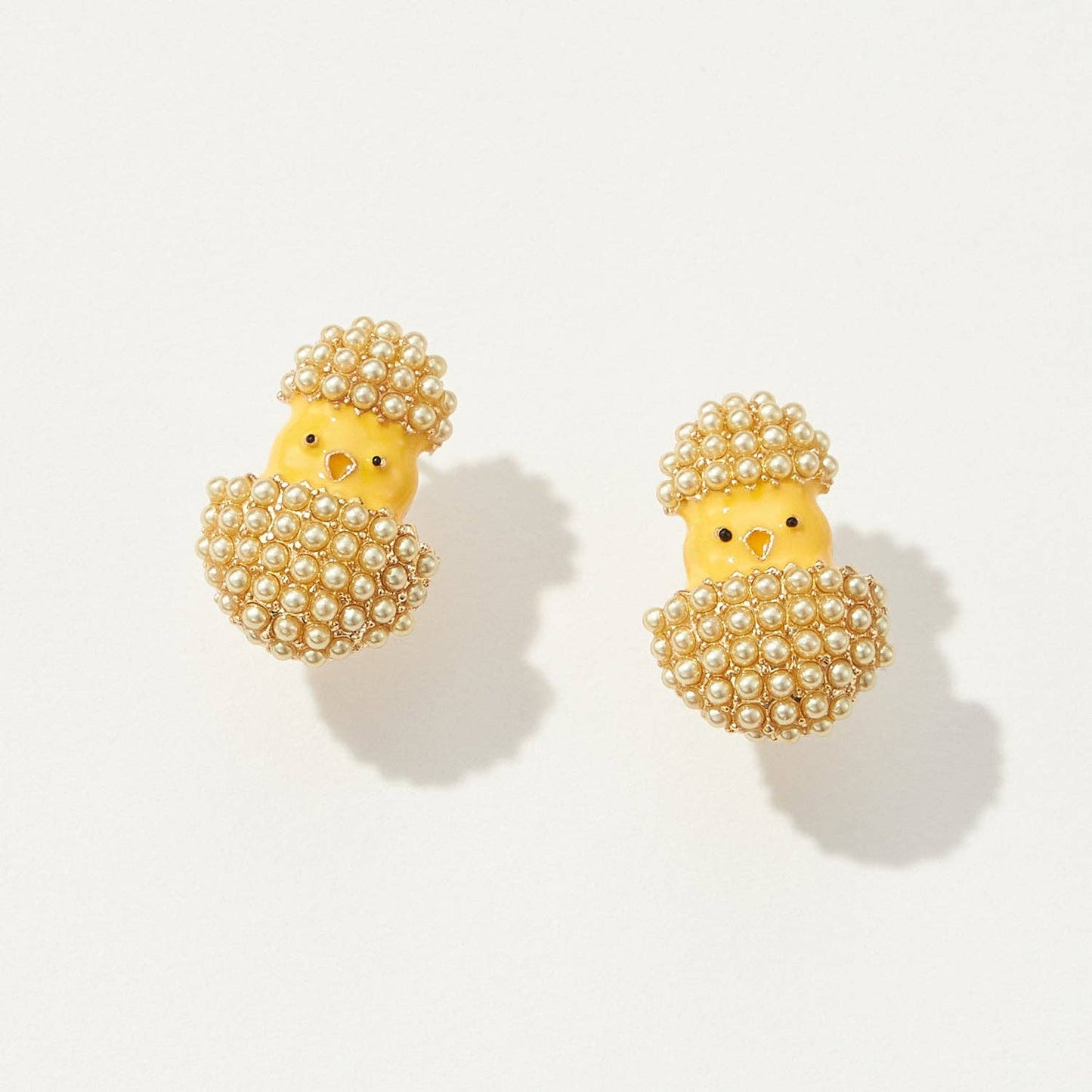 Colorful Easter Bunny Post Earrings: Yellow